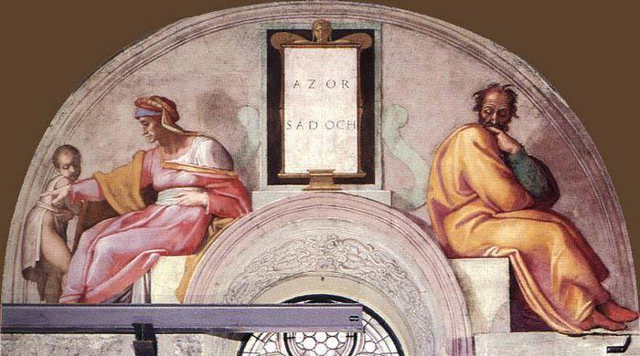 Michelangelo Buonarroti Azor  Zadok oil painting picture